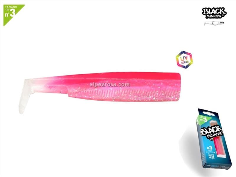 Black Minnow 120 - 3 cuerpos - Fluo Pink Nº3 - Imagen 1