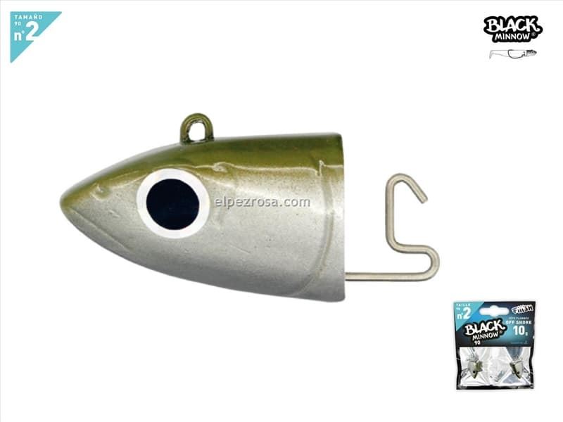 Black Minnow 90 - 2 Off Shore jig head - 10g - Khaki - Imagen 1