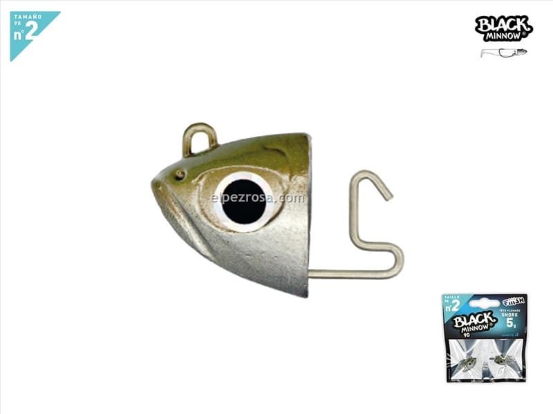 Black Minnow 90 - 2 Shore jig head 5g - Khaki - Imagen 1