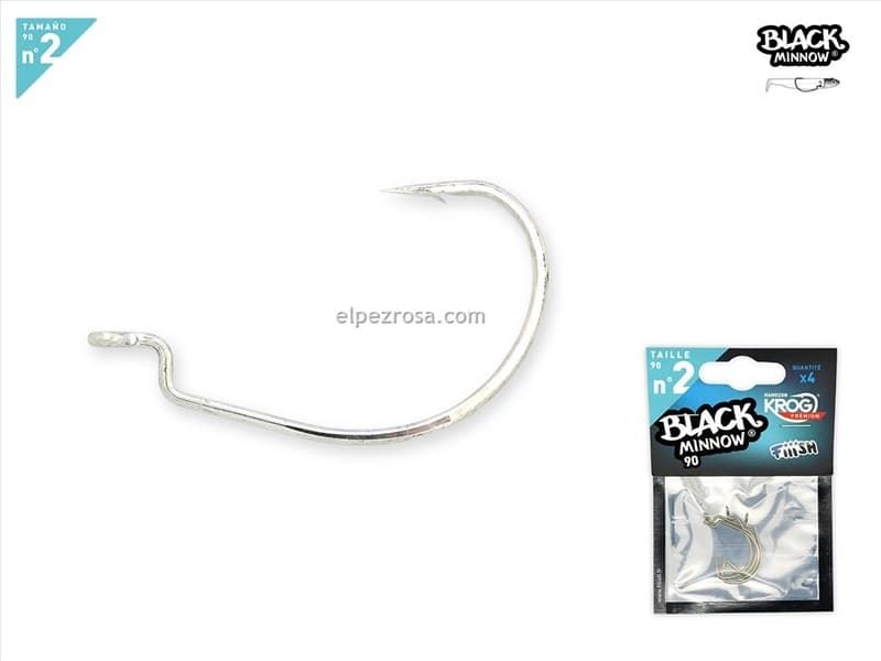 Black Minnow 90 - 4 hook Krog Premium VMC - Imagen 1