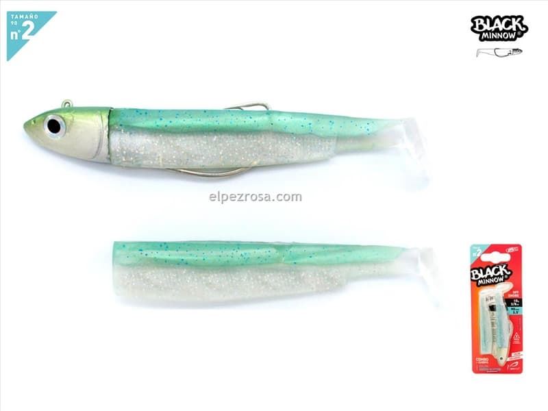 Black Minnow 90 - Combo - Off Shore - 10g - Green Glitter Spain SC Nº2 - Imagen 1